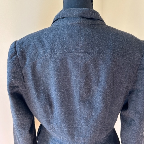 *CYNTHIA STEFFE* Dk. Gray Wool Long Sleeve Button Down Jacket Size 12 - Picture 5 of 7